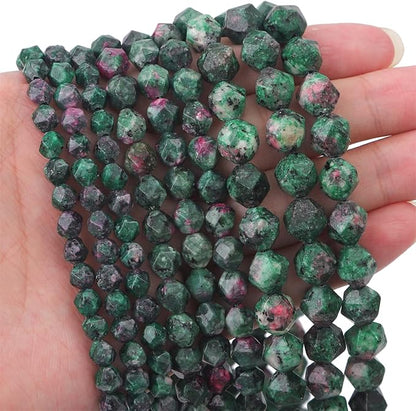 Faceted Natural Zoisite Stone Round Beads 8mm 36cm/Strand for Jewelry Making
