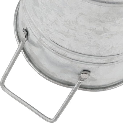 HOIGON Set of 8 Galvanized Metal Flower Vases, 9 Inch Rustic Farmhouse French Bucket with Handles,Metal Flower Holder for Weeding, Table, Home Decoration