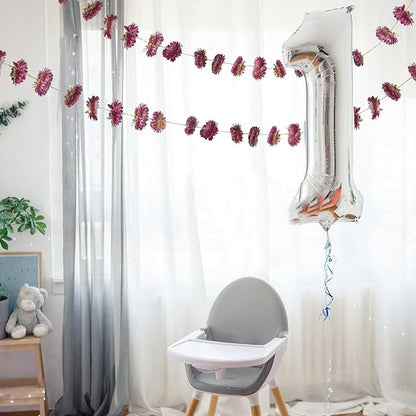 Dried Flowers Garland Real Daisy Sunflower Garlands 10.5ft 63 Pcs Natural Dried Daisy Flowers Heads Gerbera Daisies Dry Flower Arrangements for Wedding Boho Decor Home Party Wall Hanging