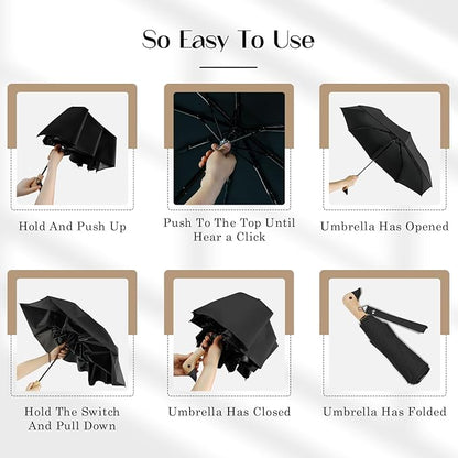 Cute Duck Handle Umbrella - Compact Travel Yellow Duck Head Umbrella for Adults and Girls