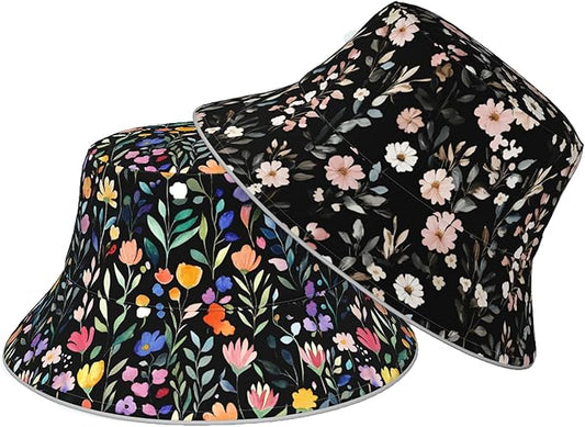 Bucket Hat Double-Side-Wear Reversible Sun Hat Beach Travel Hiking for Women Men