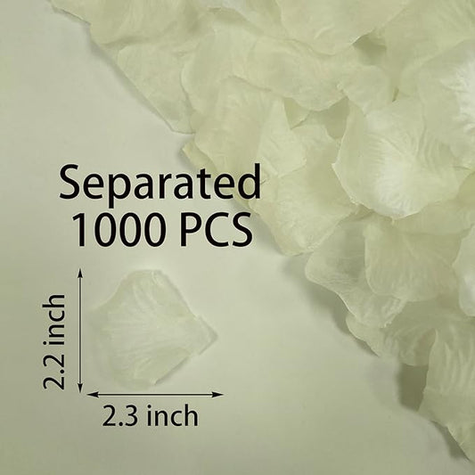 Separated 1000 PCS Artificial Ivory Rose Petals for Romantic Night for him for her Set,Faux Ivory Flower Girl Petals for Weddings,Party,Romantic Decoration