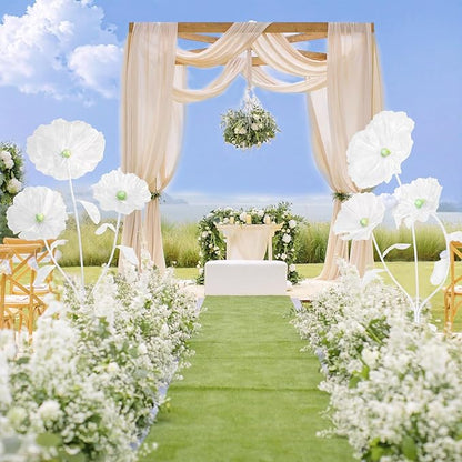White Giant Flowers - 5.58ft Huge Floral Decorations Silk Durable Large Flowers for Christmas Wedding Classroom Decoration Birthday Party Baby Shower Beautify Room-White
