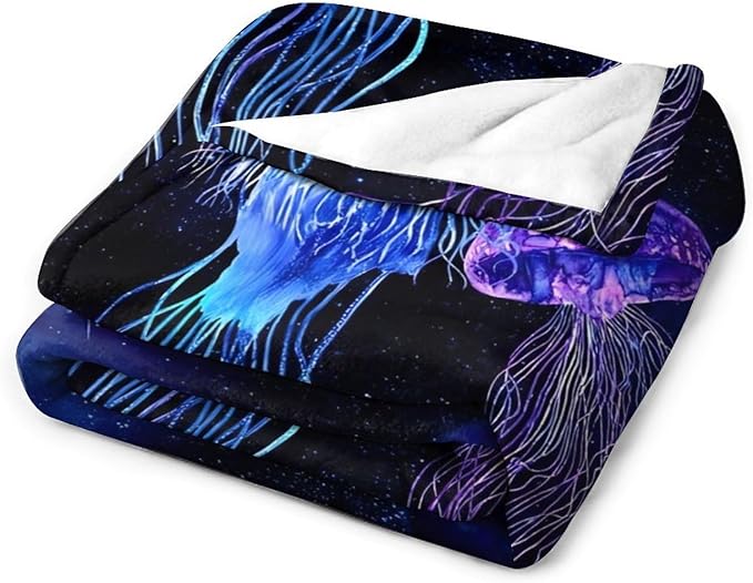 Jellyfish Gifts for Girls & Women - Soft, Warm & Cozy Fleece Throw Blanket for Kids & Adults - 40"x50"