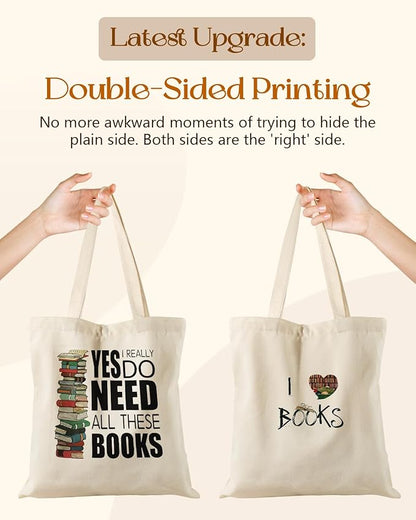 Aesthetic Tote Bag for Women- with Magnetic Buckle and Zipper Inner Pocket Cloth Cotton Canvas Tote Bags