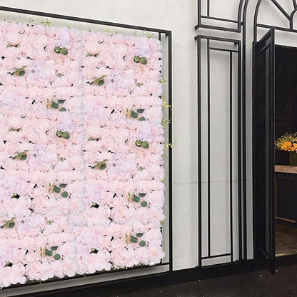 15.74"x 23.62" Artificial Flower Wall Panels,Flower Wall Mat Silk Flower Panels for Outdoor Garden Backyard Fence Fence Privacy Screen and Indoor Wall Decor (6Pcs Light Pink)