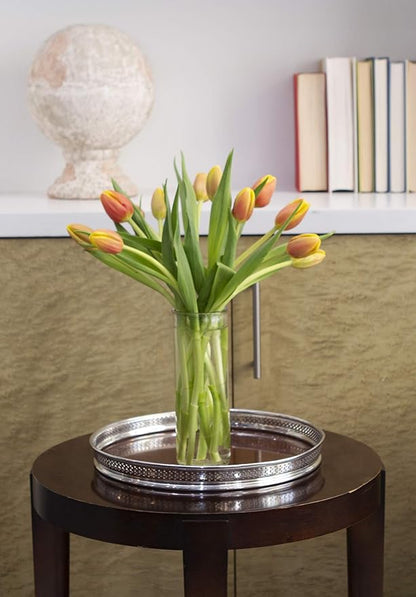 KaBloom Flowers - Mother's Day Collection - Bouquet of Fresh Orange Tulips with Vase| Fresh For Delivery Prime.Gift for Birthday, Thank You, Valentine, Mother’s Day Fresh Flowers