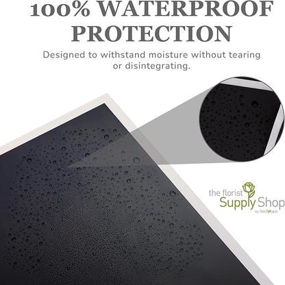 the florist Supply 20 Sheets Premium Flower Wrapping Paper | Waterproof Flower Wrapping Paper for Bouquets | Double Sided Floral Bouquet Sheets | DIY Gifts Borderline Black/Silver