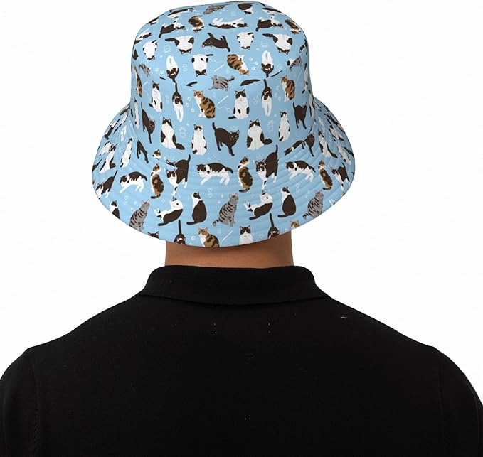 Cartoon Bucket Hat Summer Beach Travel Sun Hat Packable Fisherman Cap for Men Women