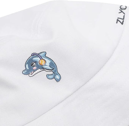 ZLYC Unisex Fashion Embroidered Bucket Hat Summer Fisherman Cap for Men Women