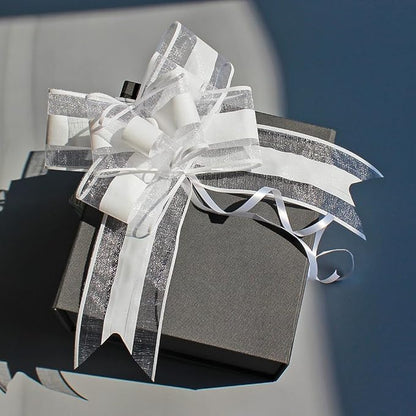 Large White Gift Bow, 10 PCS White Pull Bows for Gift Wrapping, Wedding, Christmas, Valentine's Day, Presents, Flower Basket Decor(8 inches)