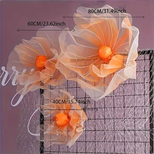 Wedding Decorations for Reception, 5.58 ft Huge Artificial Silk Flower Decoration, Wedding Arrangements, Birthday Party Banquet Background Decor, Shop Window Display (S Orange)