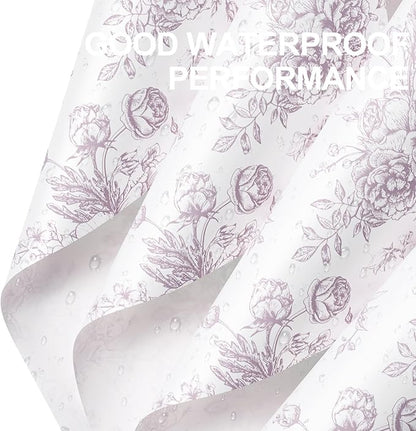 WRAPAHOLIC 20 Sheets Flower Wrapping Paper - 22.4 x 22.4 inch Light Purple Vintage Floral Printed Water-Resistant Floral Bouquet Wrapping Paper, Florist Supplies Packaging for Wedding Birthday DIY