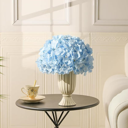 Veryhome 20Pcs Blue Hydrangea Artificial Flowers, Faux Hydrangea Flowers, Silk Flowers Heads with Stems, Fake Hydrangeas for Home Decor Wedding Party Centerpieces DIY Floral Arrangements