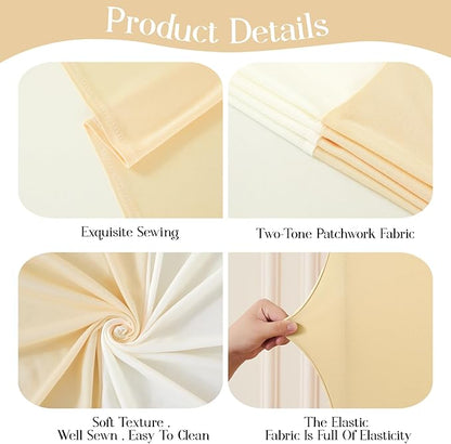 Ivory and Champagne Arch Backdrop Cover Set of 2 Birthday Party Arch Covers 7.2 and 6ft Wedding Arch Cover Stretchy Backdrop Bridal Baby Shower Ivory Arch Covers Spandex