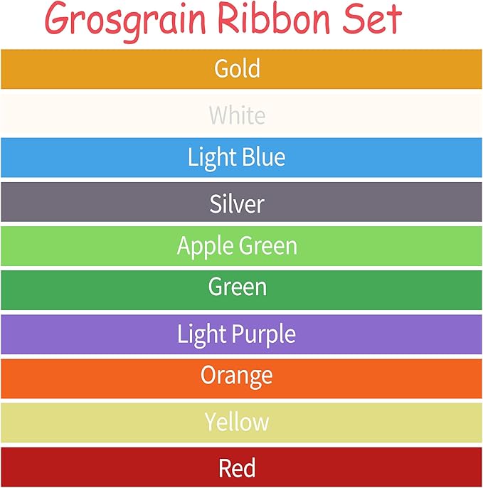 Grosgrain Ribbon 1-1/2 inch 20 Colors 5 Yards/Roll, Total 100 Yards Per Package for Christmas Tree, Wreath Decorations, Bow Making, Gift Wrapping, Flower Bouquet