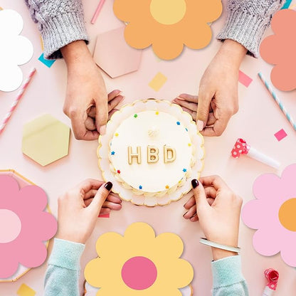 120Pcs Floral Napkins Decorative Disposable, Colorful Daisy Birthday Decorations Groovy Boho Party Napkins Daisies Dinner Napkins for Birthday Baby Shower Wedding Tea Party Supplies