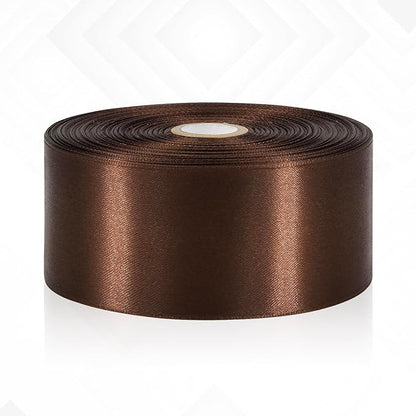 Brown Ribbon 2 Inch, 60 Yards Brown Satin Ribbon for Gift Wrapping, Crafts, Birthday Party, Flower Bouquet, Wedding, Easter, Christmas