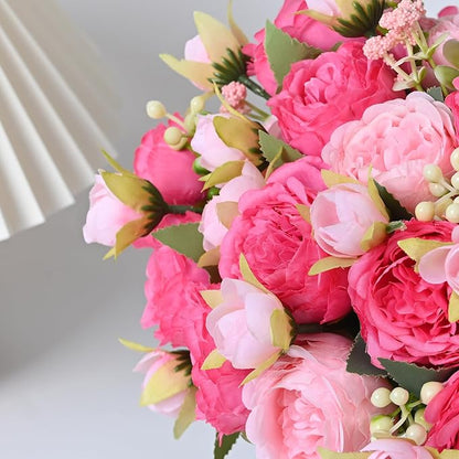 MARTINE MALL 4 Packs Peonies Artificial Flowers, Mixed Pink Artificial Peonies, Silk Peonies Flowers Fake Peonies Artificial Flowers Peonies Bouquet for Centerpiece Table Wedding Party Home Decor