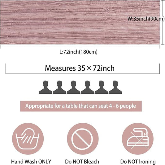 12 Pack Cheesecloth Table Runner 35x72 Inch Boho Gauze Rustic Cheese Cloth Long Romantic Table Runner for Wedding Bridal Shower Birthday Party Table Decor (Dusty Pink)
