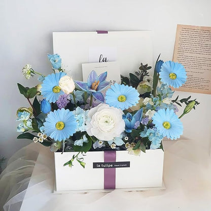 IPOPU Daisies Flowers Artificial,20PCS Blue Gerbera Daisy Artificial Flowers Fake Daisies for Wedding Party Office Home Decorations(Light Blue)