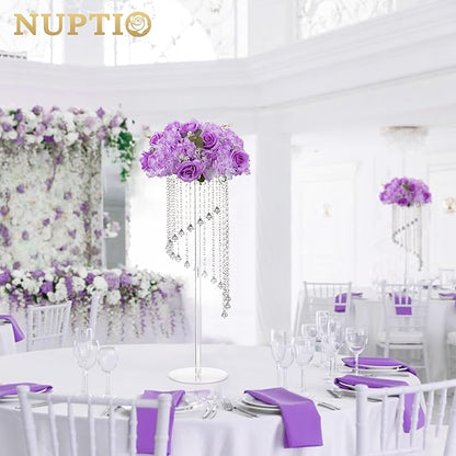 NUPTIO Flower Balls for Centerpieces Wedding: 10 Pcs 14.2 inch Diameter Artificial Flower Ball Arrangement Bouquet Centerpiece for Tables - Light Purple Fake Rose Flowers for Wedding Decor