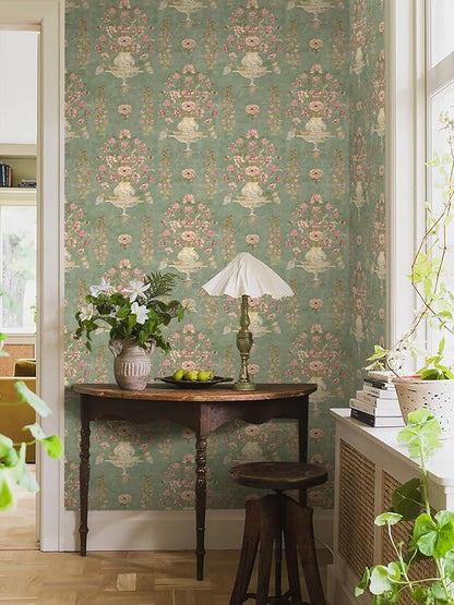 Orainege Vintage Floral Wallpaper Peel and Stick Wallpaper Removable Modern Contact Paper 16.9inx196.8in Self Adhesive Wall Paper for Bedroom Bathroom Shelf Liner Decor Papel Tapiz para Pared