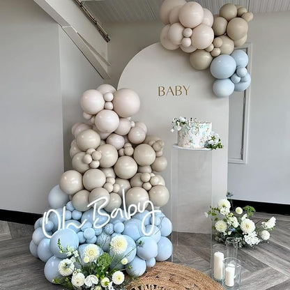 Togvu Pastel Blue Balloons Different Sizes, 123 Packs Blue Balloons, Pack of 18 12 10 5 Inch Baby Blue Balloons Garland Arch Kit for Birthday Baby Shower Gender Reveal Wedding Decoration