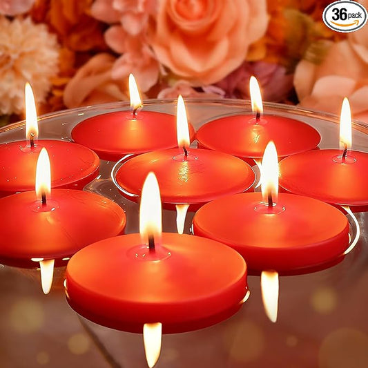 3 inch Floating Candles 36 Packs Red Floating Candle for Centerpieces 8-9 Hours Floating Candles 3” Water Candles for Cylinder Vases, Pool, Wedding, Christmas, Party
