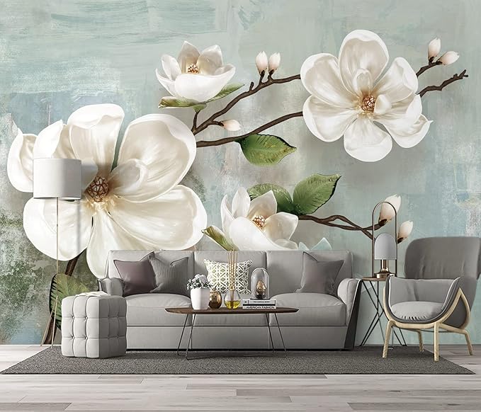 Beautiful 3D Floral Wallpaper Bedroom Modern Flowers murals Trendy Office Decorative Living Room tv Background Large Wall Mural - 137"x96" Not Peel and Stick