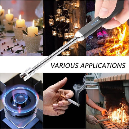 MEIRUBY Electric Candle Lighter, Birthday Christmas Stocking Stuffers Gifts for Women Mom Men Wife Sister, USB Arc Rechargeable Windproof Long Lighter for Candle BBQ Housewarming Gift Idals