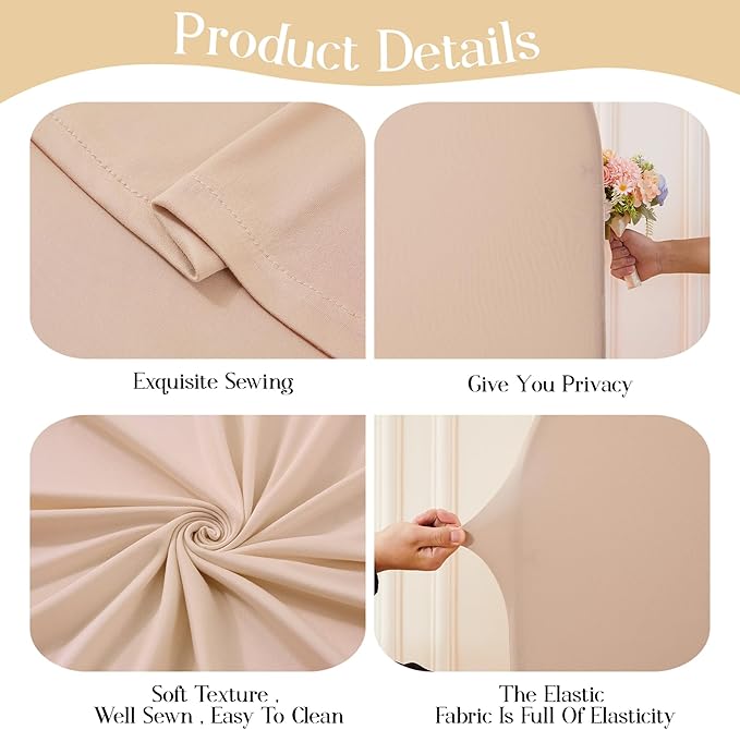Nude Arch Backdrop Cover Set of 2 Birthday Party Arch Covers 7.2 and 6ft Wedding Arch Cover Stretchy Backdrop Bridal Baby Shower Birthday Arch Covers Spandex