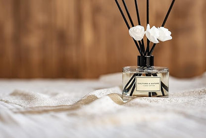 CULTURE & NATURE Reed Diffuser Set 6.7oz (200ml) April Flower Scented Diffuser with Sticks Home Fragrance Reed Diffuser for Bathroom Shelf Decor