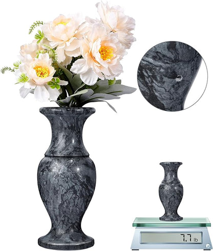 Natural Marble Cemetery Vases for Grave Heavy Headstone Vases for Cemetery is Used to Display Flowers and Artificial Flowers, Suitable for Decorating Cemeteries and Memorial Tombs