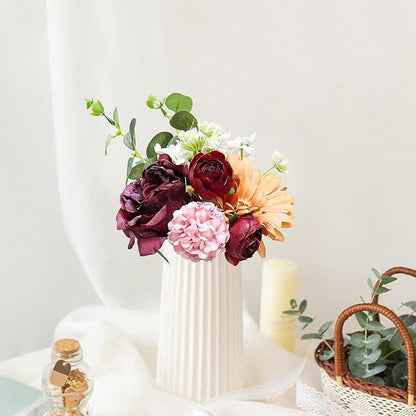 Zerzsy Artificial Flowers Bouquets, Mixed Purple Artificial Peonies, 4 Bouquets Fake Flowers Bride Holding Flower Faux Floral for Wedding Bridal Bouquet Home Table Centerpiece Floral Decoration