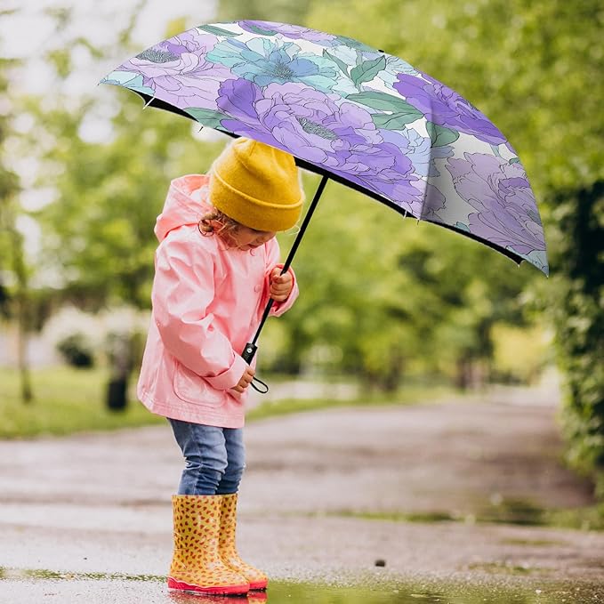 Small Compact Travel Automatic Folding Umbrella for Women, Portable Lightweight, Rain, Wind, UV Sun Shade
