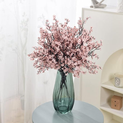 15PCS Artificial Baby Breath Flowers Fake Silk Real Touch DIY Floral Bouquets Decor Wedding Party Decoration Arrangements-Pink