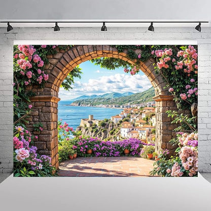 Garden Backdrop, Colorful Flower Floral Blossom Newborn Baby Shower Party Supplies Decoration Background Portrait Photoshoot Home Wall Decor Photo Studio Props 12x10ft