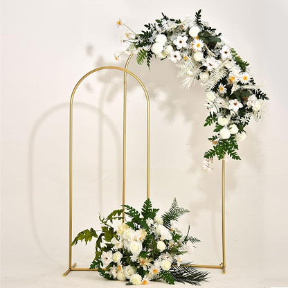 Arch Backdrop Stand for Party,5 FT,6 FT Metal Balloon Arch Stand,Gold Wedding Arch Stand for Birthday Ceremony,Baby Shower,Graduation Decoration