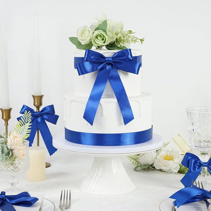 Blue Ribbon 1 Inch 60 Yards, Royal Blue Satin Ribbon for Gift Wrapping, Flower Bouquet, Graduation Lei, Crafts, Baby Shower, DIY Bows and Wedding Decorations