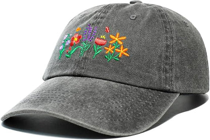Gardening Gifts for Women, Christmas Birthday Gifts for Gardeners Woman, Adjustable Embroidered Flower Garden Hats