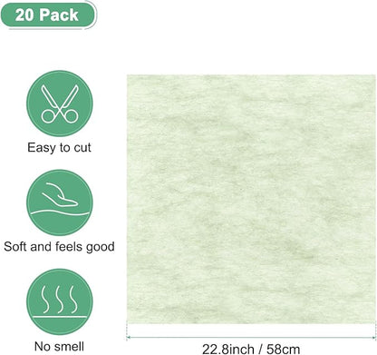 M METERXITY 20-Sheet Korean Cotton Wrapping Flower Paper, Waterproof Floral Wrapping Cotton Paper for Bouquets/Gift Packaging [Green]