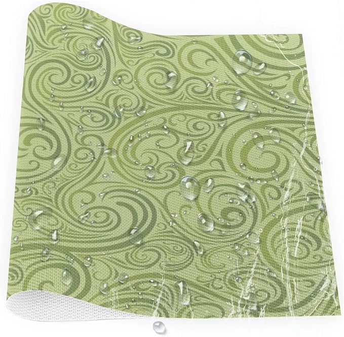 PVC Placemats Set of 4 Sage Green Abstract Art Wipeable Table Mats Washable Heat Resistant Non Slip Vinyl Dining Table Mat for Kithen Indoor Outdoor Patio Farmhouse Place Mats Decorative