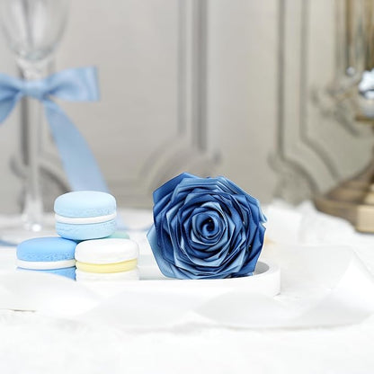 Dusty Blue Ribbon 1 Inch Satin Ribbon 5 Rolls Assortment French Blue Ribbon for Wedding Silk Antique Blue Ribbon for Baby Shower Ribbon for Gift Wrapping Hair Bows Crafts Bouquet - 50Yards