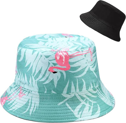 Malaxlx Bucket Hat Beach Sun Hat Fishing Hat for Women Men, Outdoor Travel Reversible Double Side Wear Fisherman Hat