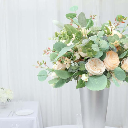 Efavormart 28" Tall Brushed Silver Metal Trumpet Flower Vase Wedding Centerpiece