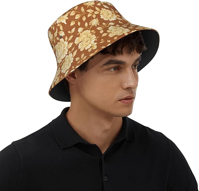 Rustic Autumn Cows and Pumpkins Bucket Hat Novelty Sun Hats Trendy Fisherman Cap for Men and Women