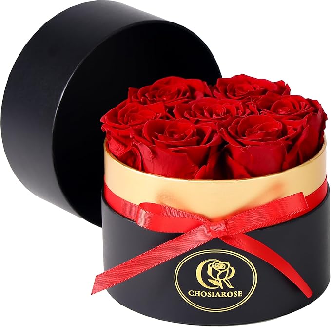 7 Roses Flowers for Delivery - Forever Preserved Flowers in Box for Delivery Preserved Roses Gifts Anniversary Birthday Gifts for Women Mom Wife Her Mothers Forever Flower Gift for Grandma