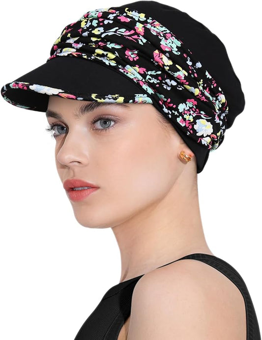 Chemo Headwear Viscose Newsboy Cap for Women Fall and Winter Hats