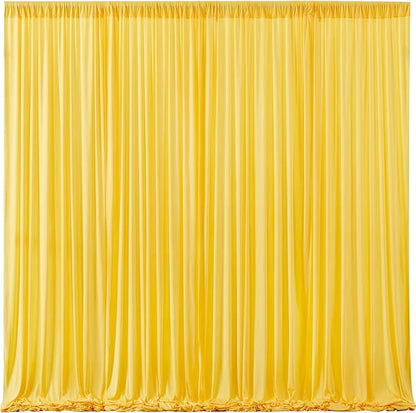Yellow Backdrop Curtains-Wrinkle-Free Polyester Photography Drapes Party Curtain Background for Baby Shower Wedding Decorations- 40 X10FT